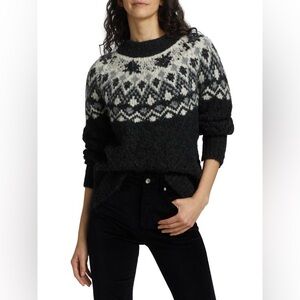 Veronica Beard Jerin Beaded Fair Isle Sweater - US M